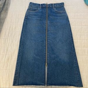 AGOLDE Slim Denim Zip Front Midi Skirt 27